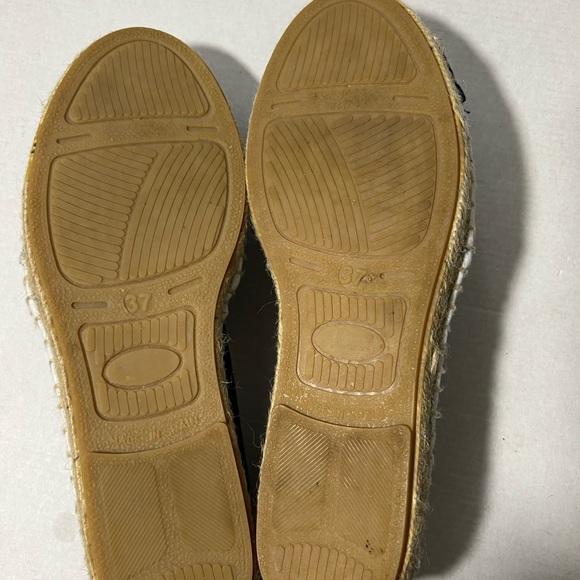 Clara Duran Striped Navy White Espadrilles Size 37 made in Spain canvas - Picture 6 of 10